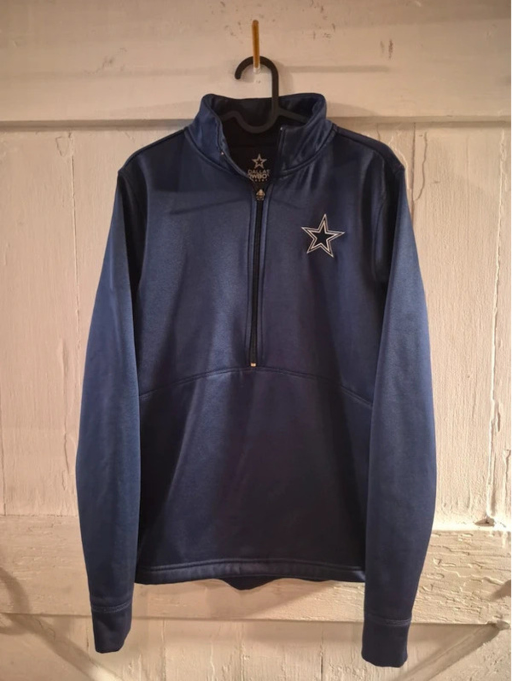 Women's Dallas Cowboys Navy Blue Half-Zip Pullover Sweatshirt Shirt Star 5099